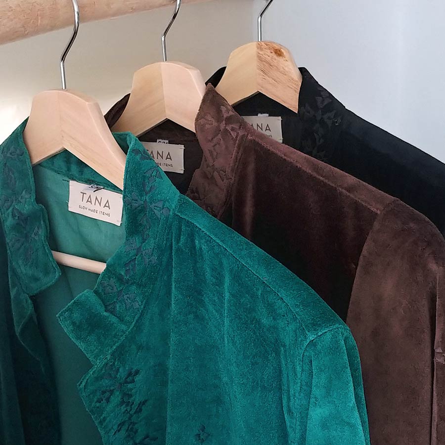 Pathetic Dissipate assign Abrigo kimono de terciopelo - Verde | TANA · Tienda online