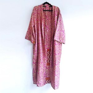 kimono vintage seda fucsia