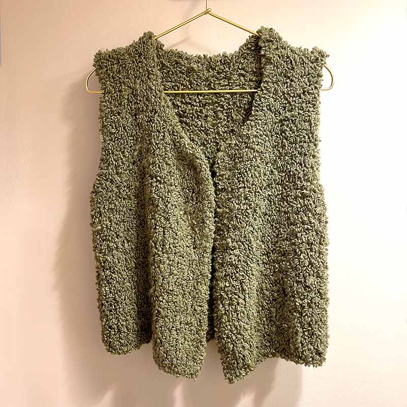 chaleco borreguito lana verde