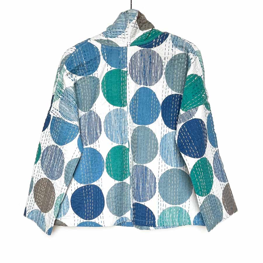 chaqueta boho de algodón estampado azules