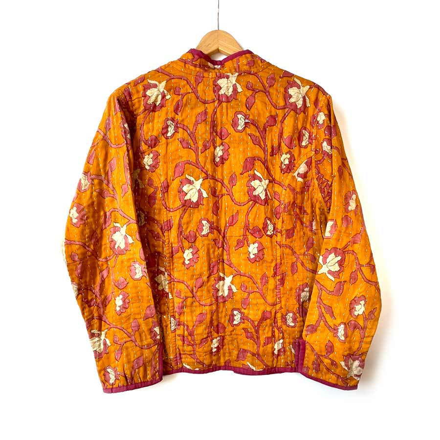 chaqueta boho vintage algodón naranja